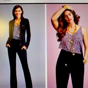 CAbi lavender floral scrollwork layered cami